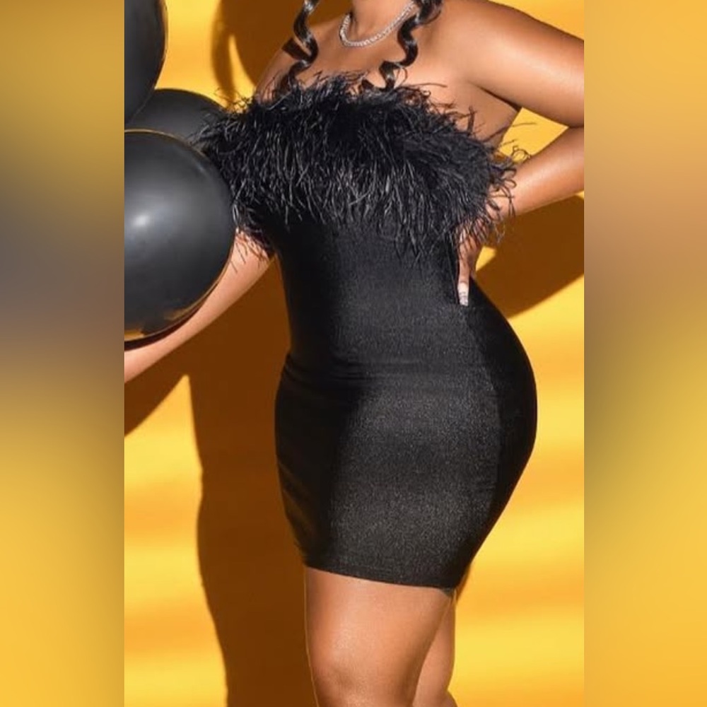 Feather bandage dress